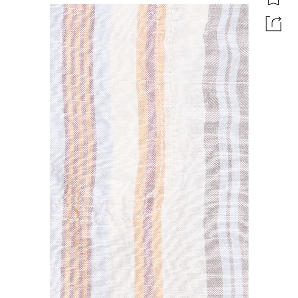 Free People Morning Rain Striped Linen Shorts in Nude - Picture 6 of 7